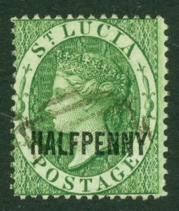 SG 25 St Lucia 1882-84. ½d green. Very fine used CAT £48