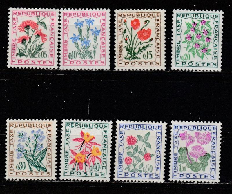 France 1964-71  Scott No. J98-105  (N*) Postage due / Complet