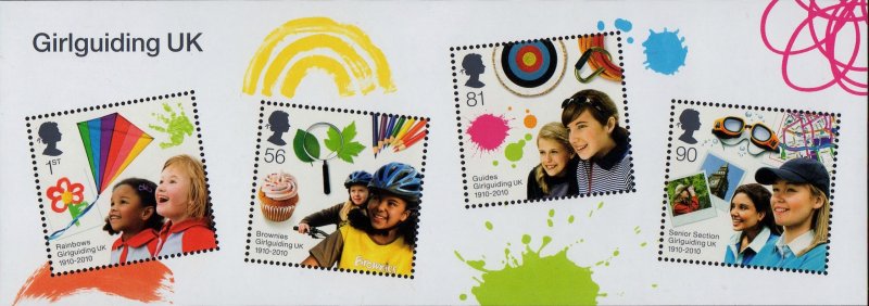 GB, (MS68) 2010 SGMS3025 Mini Sheet, GIRL GUIDING, Mint (NH)