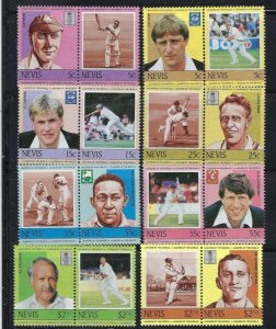 Nevis 383-90 MNH 1984 Cricket Players in pairs (an2063)