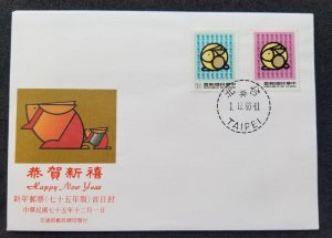 *FREE SHIP Taiwan Year Of The Rabbit 1986 Chinese Lunar Zodiac (FDC