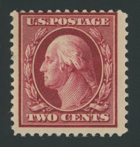 USA 375b - 2 cent Washington Perf 12 Lake Shade - Fine app Mint hinged thin spot