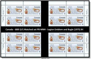 Canada - 680i (LF) Matched set PB MNH - Legion Emblem and Bugle (1975) CV 60.00$