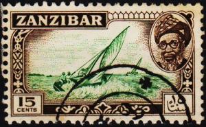 Zanzibar. 1957 15c S.G.360 Fine Used