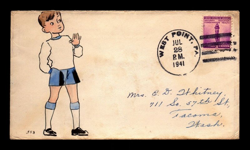 1941 ACE #293 Frank Urnick Hand Painted - Kid In Soccer Uniform - L33218 