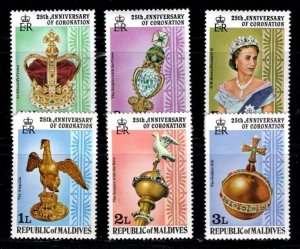 Maldive Islands - #743 - 748 25th Anniv of QEII Coronation set/6 - MNH