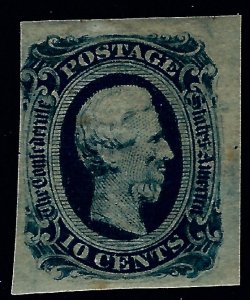 U.S. Confederate States SC#12 Mint cracked Gum F-VF. Fill a Key Spot!