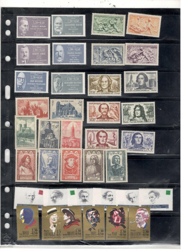 FRANCE COLLECTION ON STOCK SHEET MINT/USED