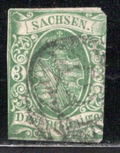 German States Saxony Scott # 2, used