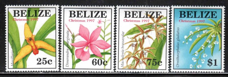 Belize # 1087-90 ~ Cplt Set of 4 ~ Orchids ~ Unused, HMR