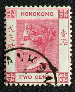 HONG KONG 1882-96 QV 2c Carmine Fine Used HANKOW CDS wmk CA SG#Z451 HK3767