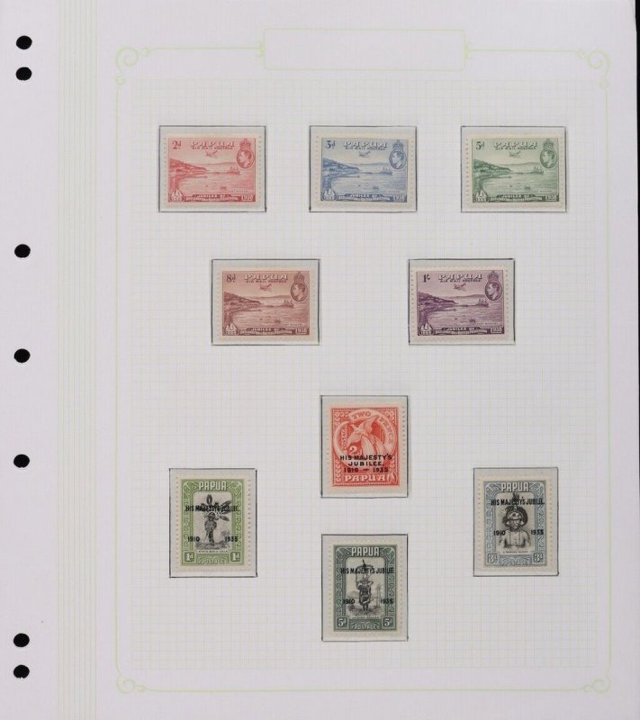 PAPUA 1934-41 complete commems and airs sets