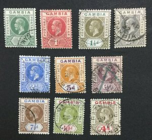 MOMEN: GAMBIA SG #108-117 1921-22 USED LOT #60002
