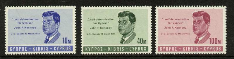 Cyprus 251-3a MNH John F. Kennedy