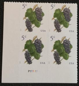 US #5177 MNH Plate Block of 4 Grapes (.05)