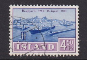 Iceland  #339  used  1961 Reykjavik 4.50k