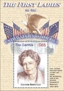 GAMBIA FIRST LADIES OF THE UNITED STATES - ELEANOR ROOSEVELT  S/S MNH