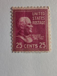 SCOTT #829 SINGLE MINT NEVER HINGED BEAUTY TWENTY FIVE CENT WILLIAM MCKINLEY