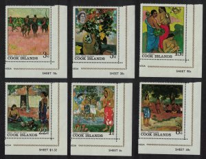 Cook Is. Gauguin Polynesian Paintings 6 Corners 1967 MNH SC#221-226 SG#249-254