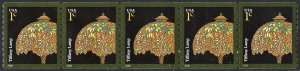 SC#3758A 1¢ Tiffany Lamp Plate Strip of Five: #S11111 (2008) MNH