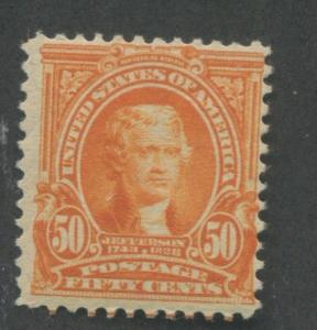 1903 US Stamp #310 50c Mint Hinged F/VF Original Gum Thomas Jefferson