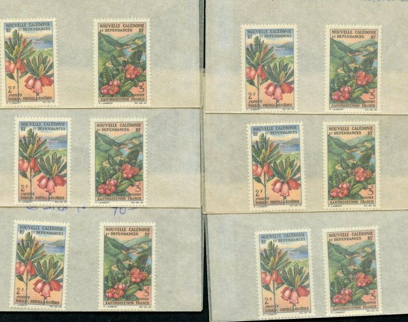 NEW CALEDONIA SC# 331-2 PLANTS LOT OF 18 MINT NH AS SHOWN CATALOGUE VALUE $46.80