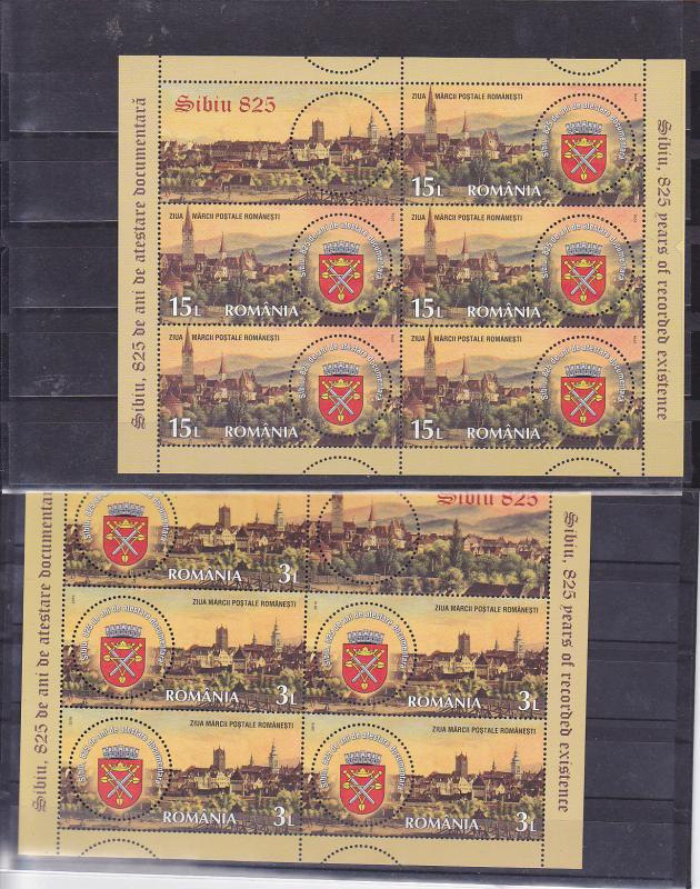 ROMANIA 2016 STAMPS Sibiu Castle Hermannstadt Nagyszeben SHEETS MNH POST