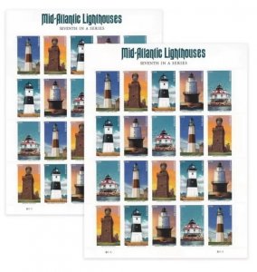 Mid Atlantic Lighthouses 2021 Forever Stamps