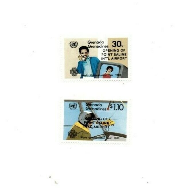 Grenadines 1984 629-30 - Comm Yr, Airport OVPT - Set of two - MNH