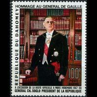 DAHOMEY 1967 - Scott# C62 De Gaulle Set of 1 NH