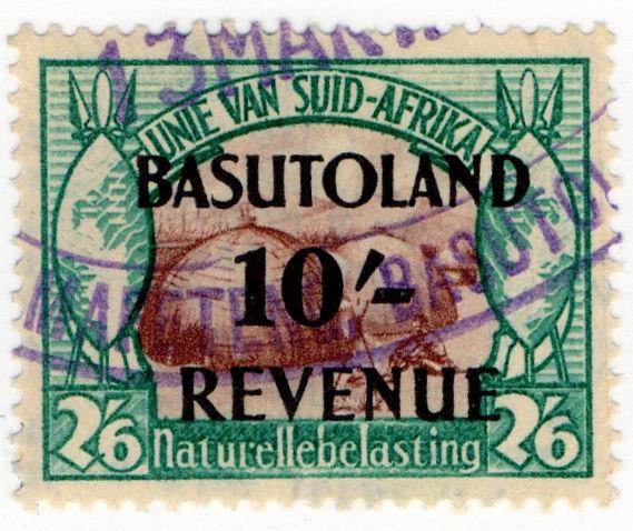 (I.B) Basutoland Revenue : Duty 10/-