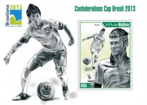 MALDIVES 2013 SHEET CONFEDERATIONS CUP BRAZIL FOOTBALL SOCCER SPORTS mld13307b