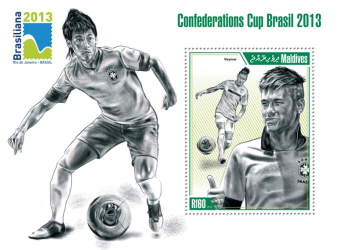 MALDIVES 2013 SHEET CONFEDERATIONS CUP BRAZIL FOOTBALL SOCCER SPORTS mld13307b