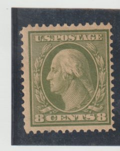 U.S. Scott #337 Mint hinged VF - 8c Olive Green, Cat.$45.