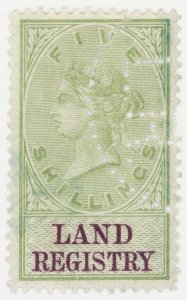 (I.B) QV Revenue : Land Registry 5/- (1881)