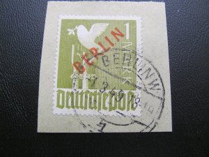 Germany Berlin 1949 USED SIGNED BECKER SC 9N33 OVERPRINT VF/XF  550+ EUROS (117)