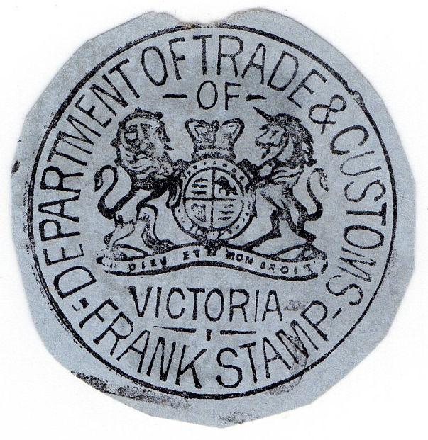 (I.B) Australia Postal : Victoria Frank Stamp (Department of Trade & Customs)