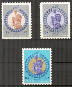 Persian Iran 1967 Shah Pahlavi Coronation of Emperor and Empress set of 3 MNH