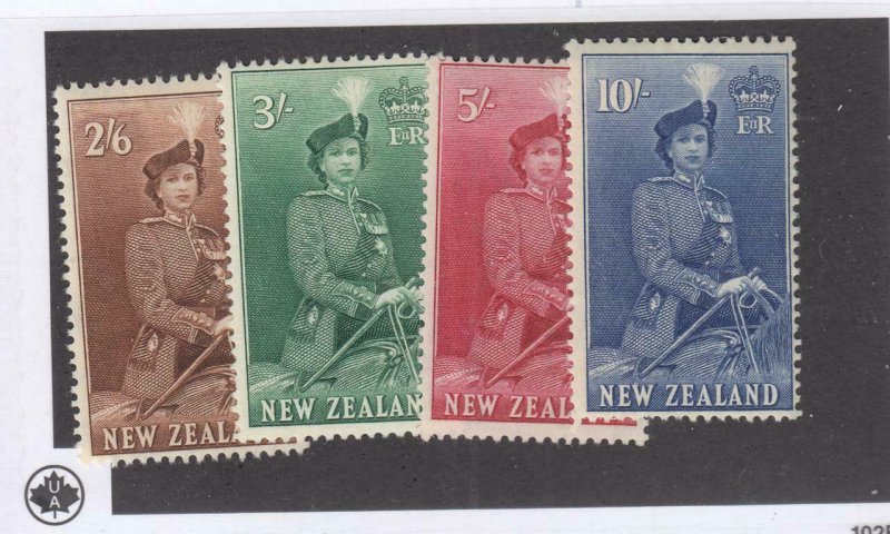 NEW ZEALAND VF-MLH 1953-54 QE 11 HIGH VALUES TO 10/-