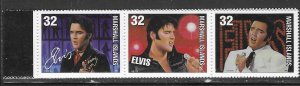 Marshall Islands #652 32c Elvis strip of 3 (MNH) CV. $1.75