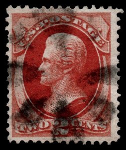 U.S. Scott #178: 1875 2¢ Andrew Jackson, Used, F/VF, Fancy cancel