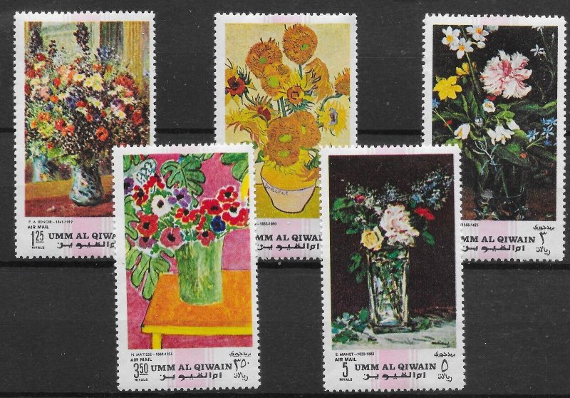 UMM AL QUIWAIN Mi 280/4 1968 FAMOUS PAINTINGS AIR STAMPS SET MNH