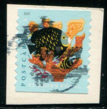 5369 US (35c) Coral Reefs SA coil, used on paper