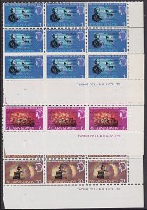 PITCAIRN 1967 Capt Bligh set MNH imprint blocks of 9.......................A4691