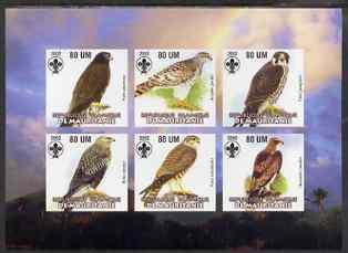 MAURITANIE SHEET IMPERF BIRDS OF PREY