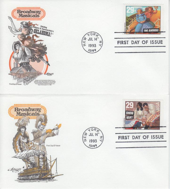 1993 Musicals Set of 4  (Scott 2767-70) Artmaster FDC