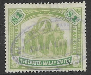 Malaya 14   1900   $1.00  used  ( rev. cancel