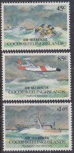 COCOS ISLANDS Sc # 283-5 CPL MNH AIR SEA RESCUE SERVICE