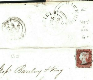 GB RARE NUMERAL Penny Red Cover *427* & HAWKHURST UDC 1846 Kent {samwells}N169