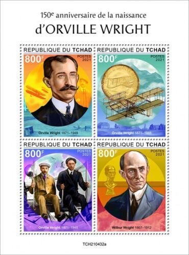 2020/10- CHAD- ORWILLE WRIGHT        4V complet set    MNH ** T 